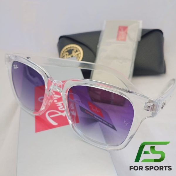 Gafas de Sol  Wayfarer con Marco Transparente y Lentes Degradados Violeta